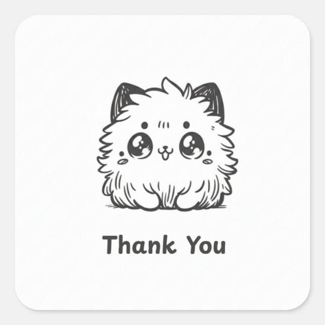 Pegatina Cuadrada 'Thank you sticker' (Anverso)