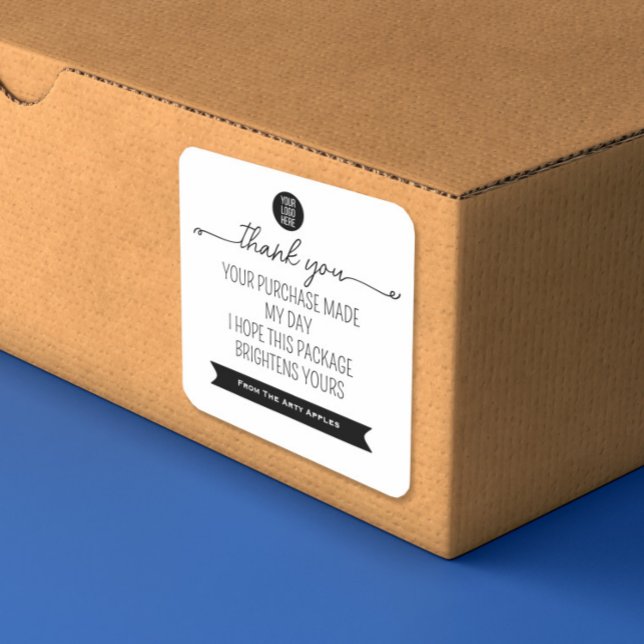 Pegatina Cuadrada Thank You Sticker – Small Business Branding (Subido por el creador)