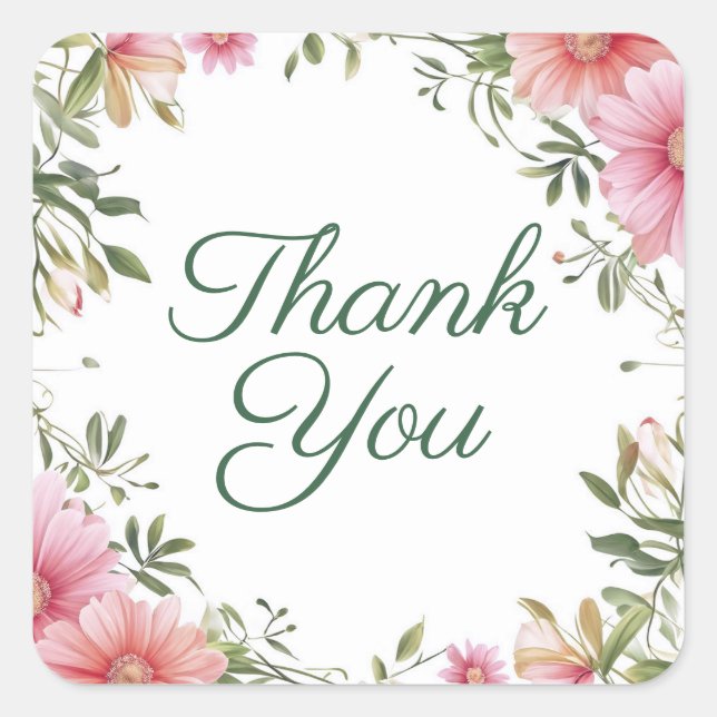 Pegatina Cuadrada Thank you stickers or envelope seals (Anverso)