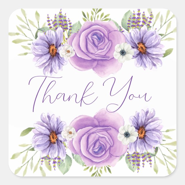 Pegatina Cuadrada Thank you stickers or envelope seals (Anverso)