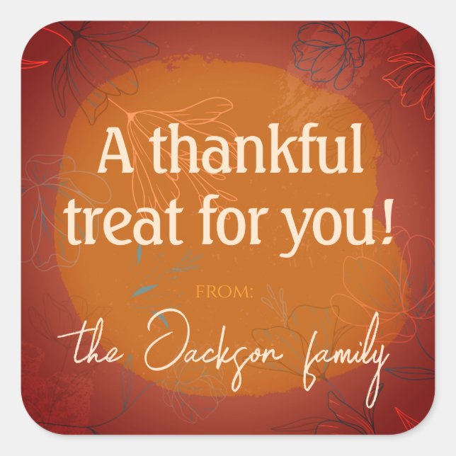 Pegatina Cuadrada Thankful Treat Sticker -Autumn Warmth (Anverso)