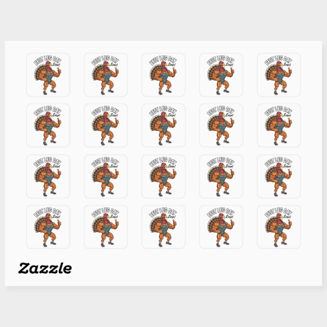Pegatina Cuadrada Thanksgiving Leg Day Sticker (Hoja)