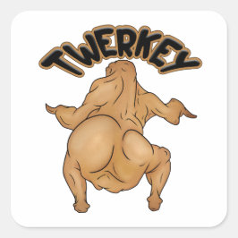 Pegatina Cuadrada Thanksgiving Twerkey Sticker