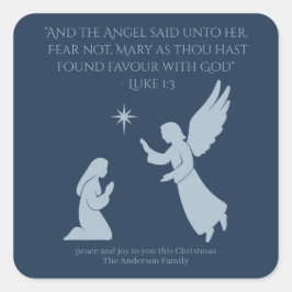 Pegatina Cuadrada The Annunciation Sticker – Angel Gabriel and Mary