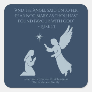 Pegatina Cuadrada The Annunciation Sticker – Angel Gabriel and Mary