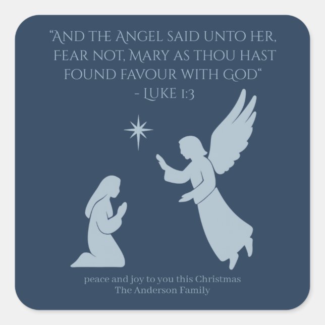 Pegatina Cuadrada The Annunciation Sticker – Angel Gabriel and Mary (Anverso)