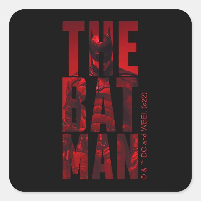 Pegatina Cuadrada The Batman Typography Cutout (Anverso)