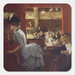 Pegatina Cuadrada The Box by the Stalls, c.1883
