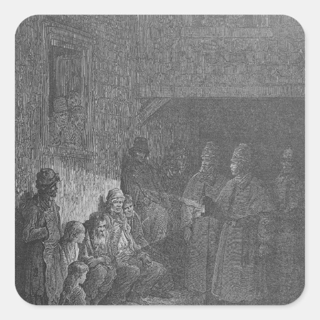 Pegatina Cuadrada The Bull's-Eye, de 'Londres, un peregrinaje' (Anverso)