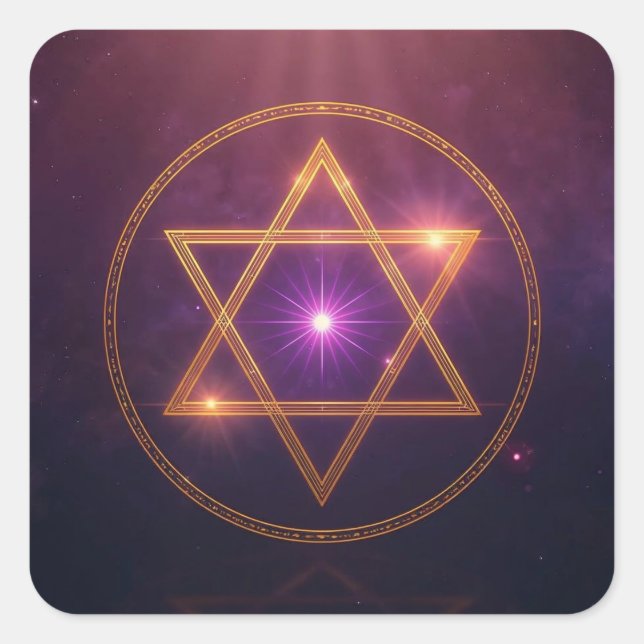 Pegatina Cuadrada The Cosmic Star of Enlightened Balance (Anverso)