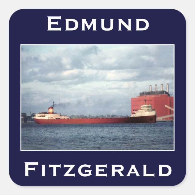 Pegatina Cuadrada The Edmund Fitzgerald (Anverso)