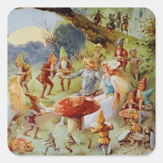 Pegatina Cuadrada “The Feast” Fairy Art By E S Hardy