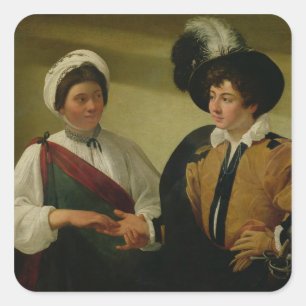 Pegatina Cuadrada The Fortune Teller, c.1596-97