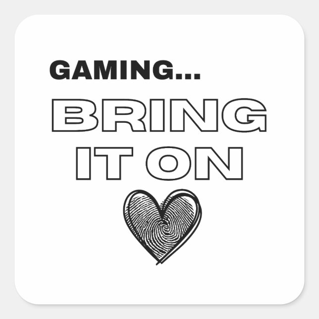 Pegatina Cuadrada The Gamer Postcard (Anverso)