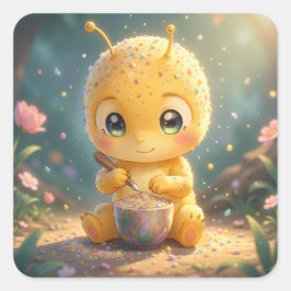 Pegatina Cuadrada The Glowing Wanderer and the Art of Nectar.1