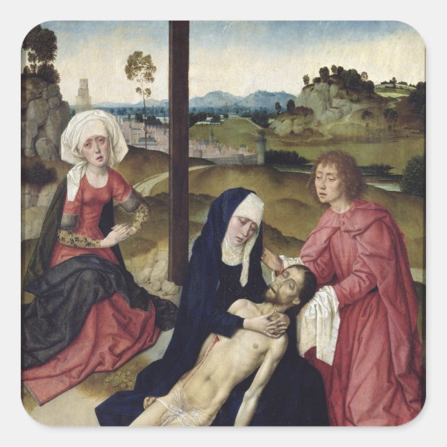 Pegatina Cuadrada The Lamentation, c.1455-60 (Anverso)