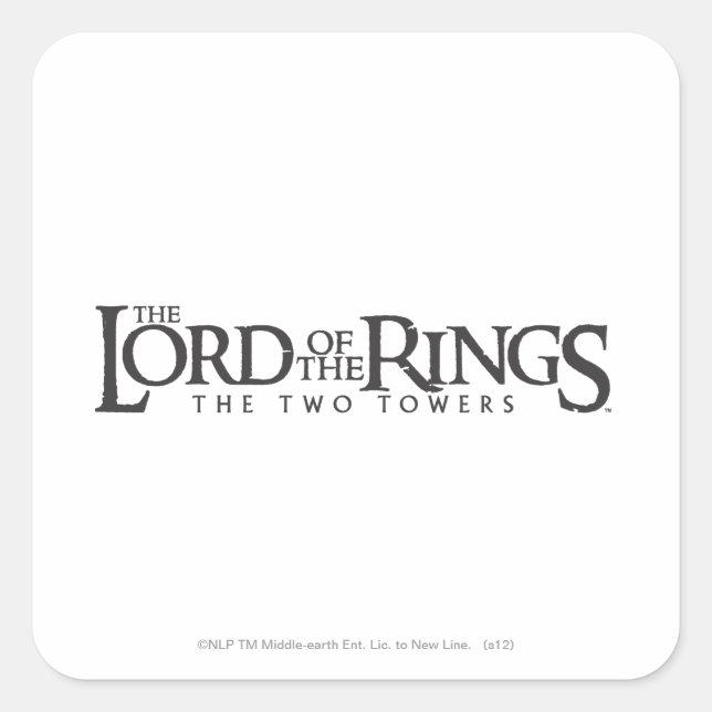 Pegatina Cuadrada THE LORD OF THE RINGS horizontal logo (Anverso)