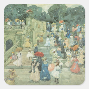Pegatina Cuadrada The Mall, Central Park de Maurice Prendergast