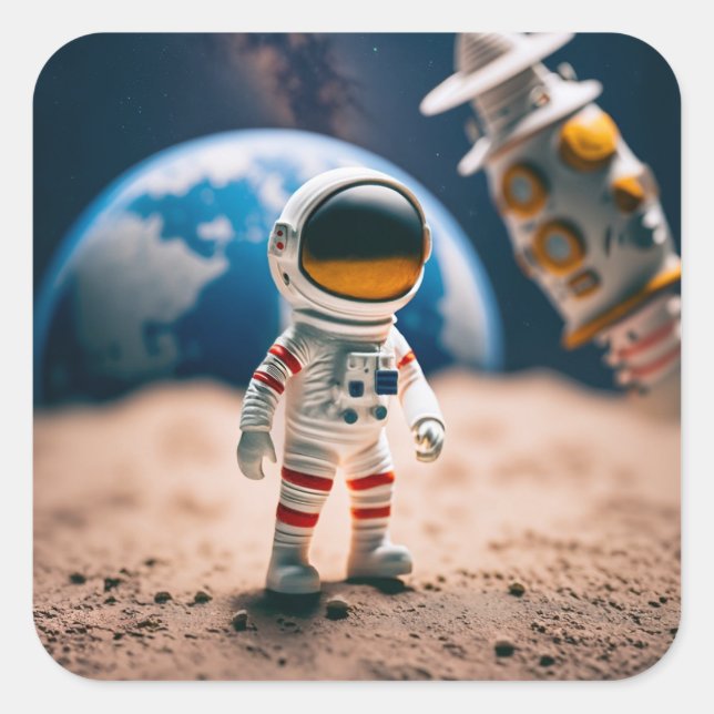 Pegatina Cuadrada the moon walk sticker (Anverso)