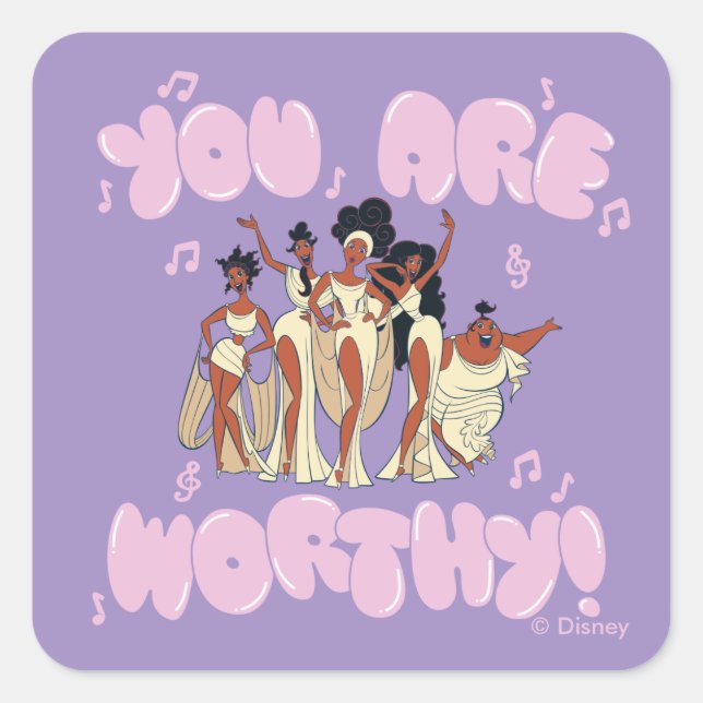 Pegatina Cuadrada The Muses - You Are Worthy Square Sticker (Anverso)
