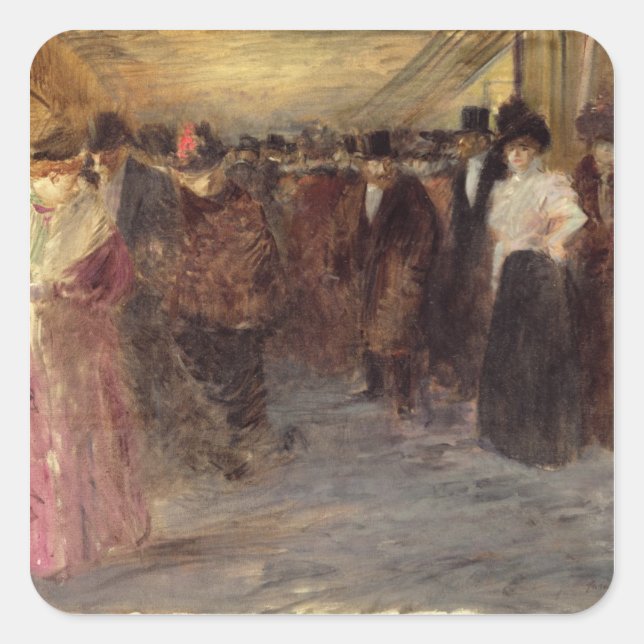 Pegatina Cuadrada The Music Hall, c.1890 (Anverso)