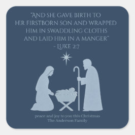 Pegatina Cuadrada The Nativity Sticker – Birth of Jesus Manger Scene