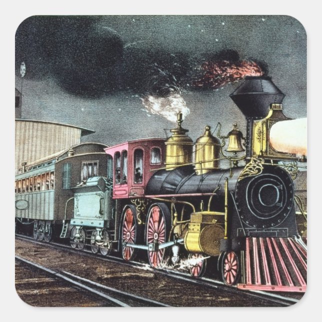 Pegatina Cuadrada The Night Express: The Start (Anverso)