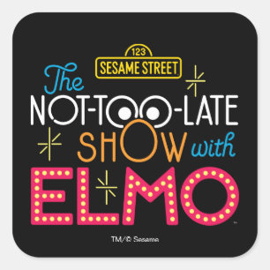 Pegatina Cuadrada The Not-Too-Late Show con Elmo