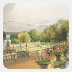 Pegatina Cuadrada The Parterre, Harewood House cerca de Leeds, pub b