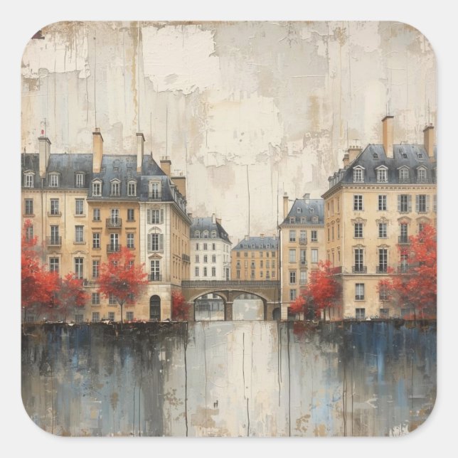 Pegatina Cuadrada The Quarters Design 01  (Anverso)