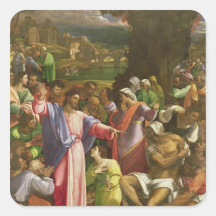 Pegatina Cuadrada The Raising of Lazarus, c.1517-19
