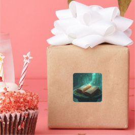 Pegatina Cuadrada The Sacred Book of Moss and Magic