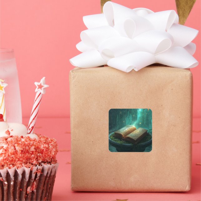 Pegatina Cuadrada The Sacred Book of Moss and Magic (Fiesta)