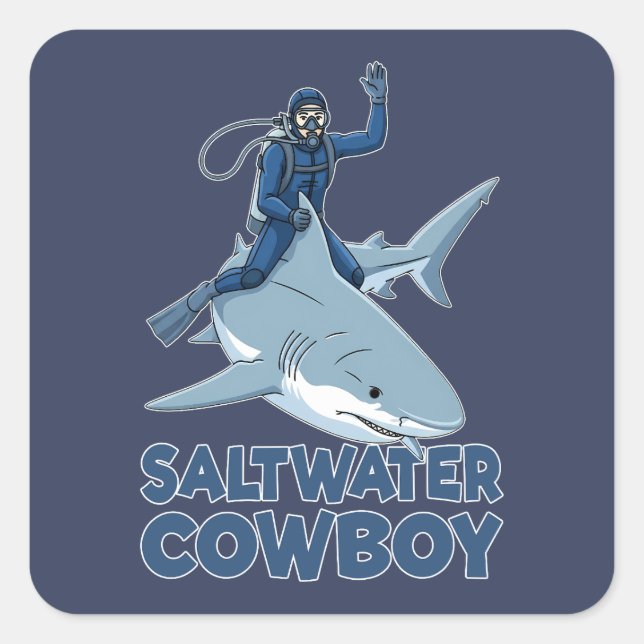 Pegatina Cuadrada The Saltwater Cowboy (Anverso)