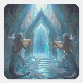 Pegatina Cuadrada The Scroll Keepers of the Deep”