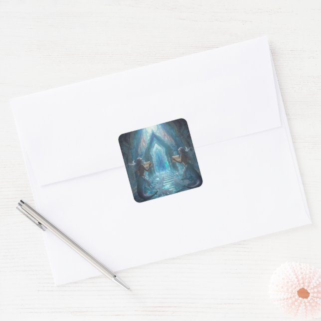 Pegatina Cuadrada The Scroll Keepers of the Deep” (Sobre)