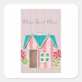 Pegatina Cuadrada The Signature Whimsy (Pink & Teal)