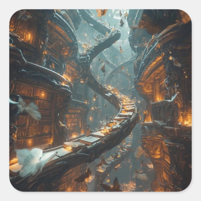 Pegatina Cuadrada The Spiral of Stories (Anverso)