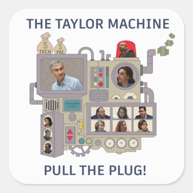 Pegatina Cuadrada The Taylor Machine (Anverso)