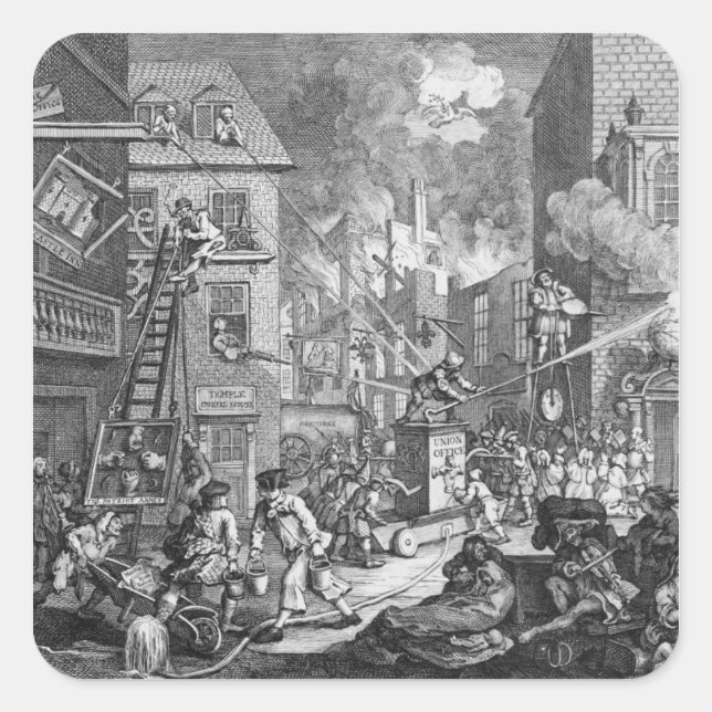 Pegatina Cuadrada The Times, Plate I, 1762 (Anverso)