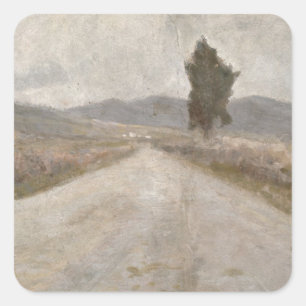 Pegatina Cuadrada The Tuscan Road, c.1899 (a bordo)