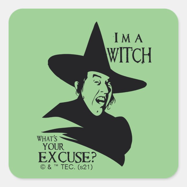 Pegatina Cuadrada The Wizard Of Oz™ | I'm A Witch (Anverso)