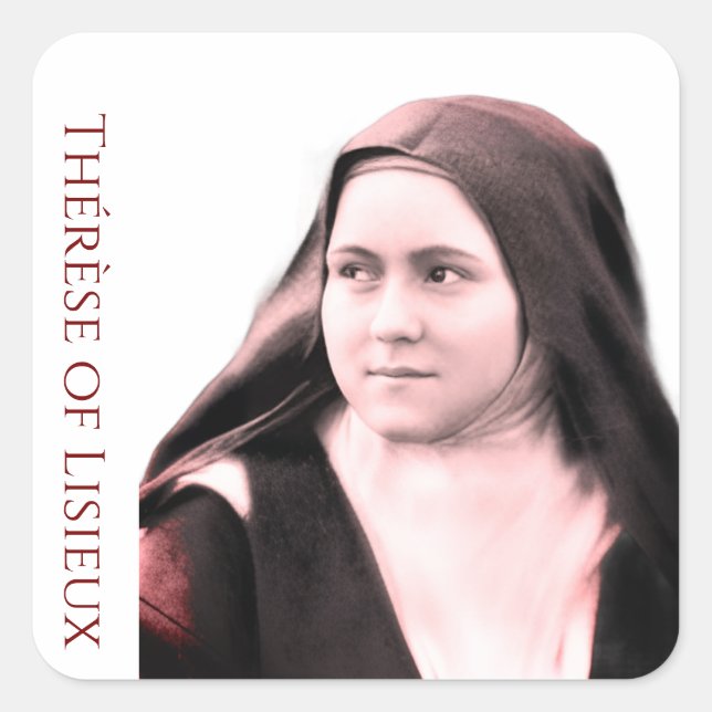 Pegatina Cuadrada Thérèse de Lisieux (c. 1890s) (Anverso)