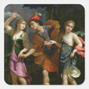 Pegatina Cuadrada Theseus con Ariadne y Phaedra