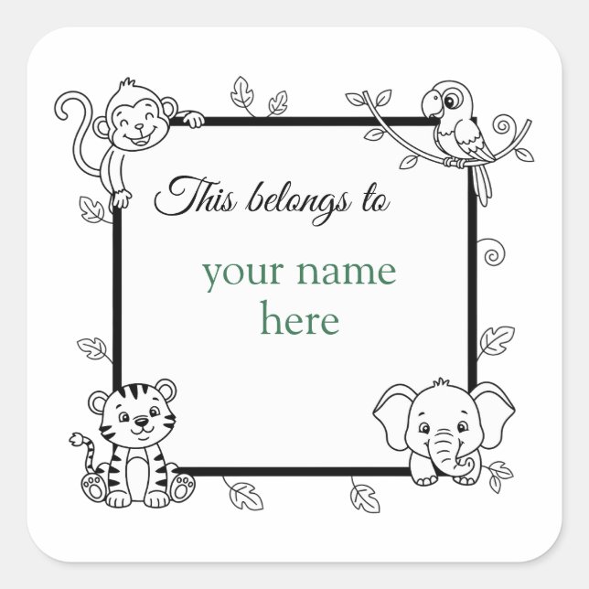 Pegatina Cuadrada This belongs to  (Anverso)