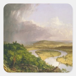 Pegatina Cuadrada Thomas Cole El Oxbow El Río Connecticut
