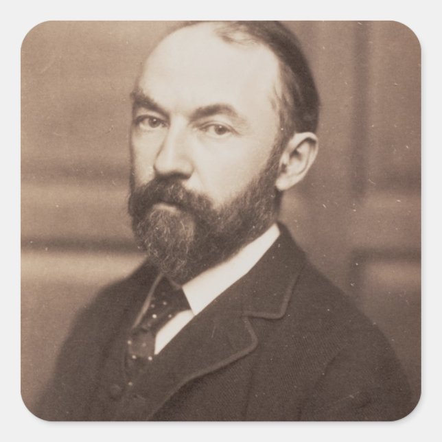 Pegatina Cuadrada Thomas Hardy (1840-1928) (foto sepia) (Anverso)