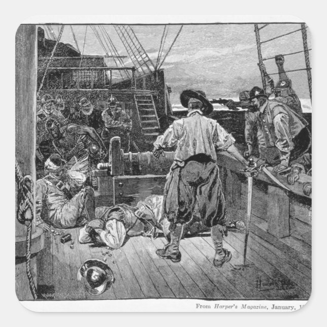 Pegatina Cuadrada Thomas Moon comenzó a hablar de él con su (Anverso)