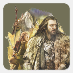 Pegatina Cuadrada THORIN OAKENSHIELD™, BILBO BAGGINS™, Gandalf