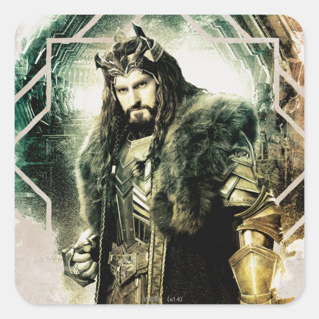 Pegatina Cuadrada THORIN OAKENSHIELD™ - Rey bajo la montaña (Anverso)